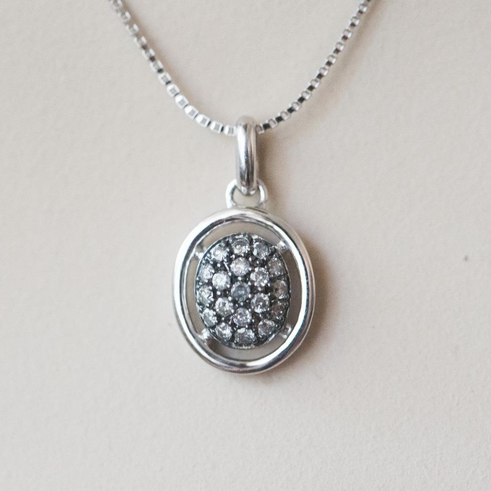 Genuine Diamond Necklace.925 Sterling Silver